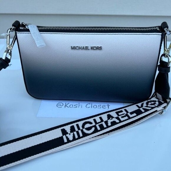 Michael Kors crossbody tech attach with adjustable strap ombre black multi - Picture 9 of 12